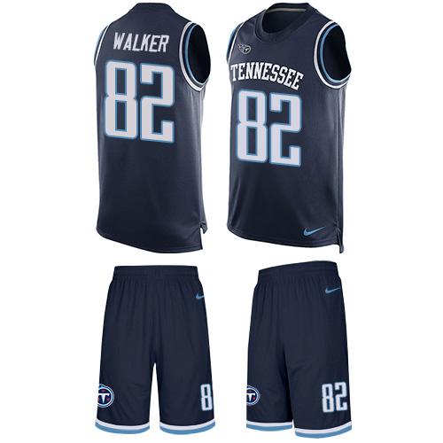 Nike Titans #82 Delanie Walker Navy Blue Team Color Men's Stitched NFL Limited Tank Top Suit Jersey