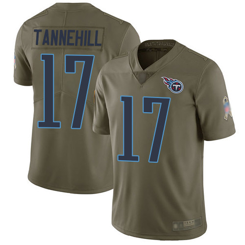 Nike Titans #17 Ryan Tannehill Olive Men's Stitched NFL Limited 2017 Salute to Service Jersey
