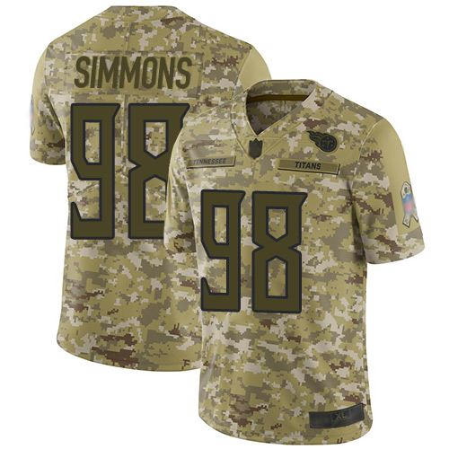 Nike Titans #98 Jeffery Simmons Camo Men's Stitched NFL Limited 2018 Salute To Service Jersey