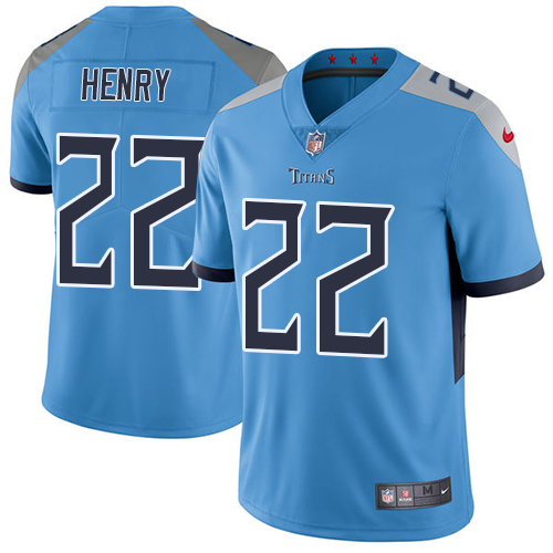Nike Titans #22 Derrick Henry Light Blue Alternate Men's Stitched NFL Vapor Untouchable Limited Jersey