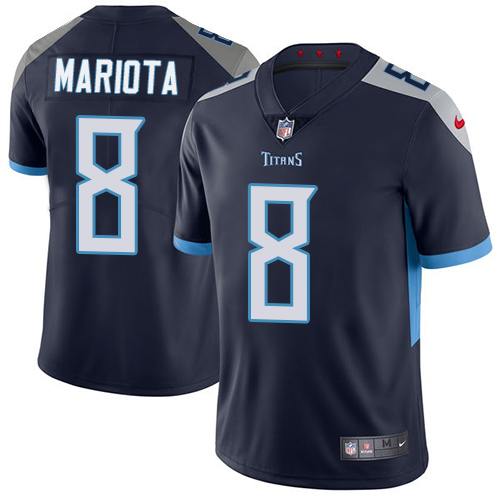 Nike Titans #8 Marcus Mariota Navy Blue Team Color Men's Stitched NFL Vapor Untouchable Limited Jersey