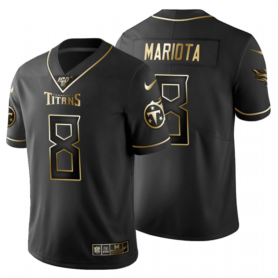 Tennessee Titans #8 Marcus Mariota Men's Nike Black Golden Limited NFL 100 Jersey