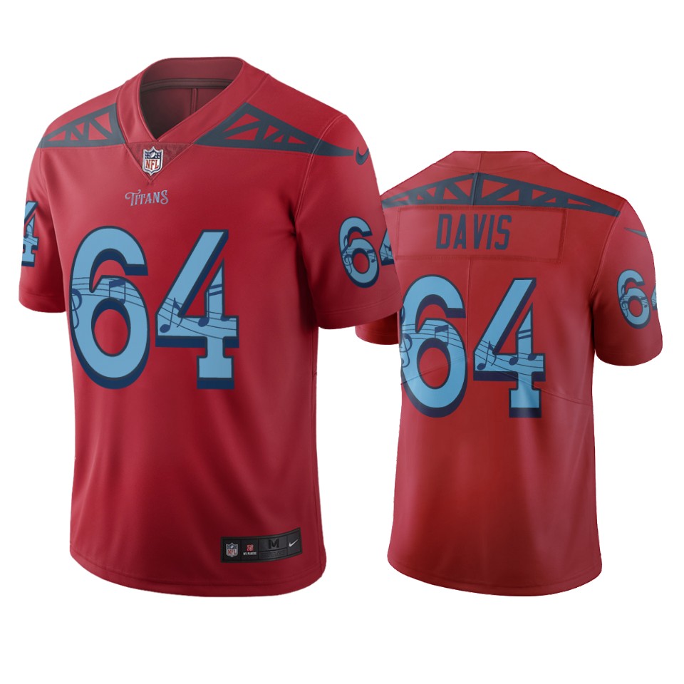 Tennessee Titans #64 Nate Davis Red Vapor Limited City Edition NFL Jersey