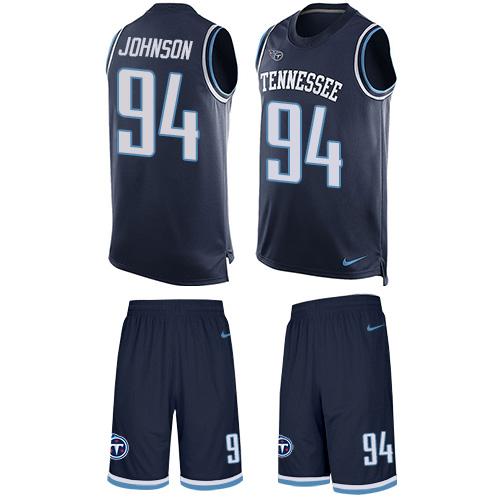 Nike Titans #94 Austin Johnson Navy Blue Team Color Men's Stitched NFL Limited Tank Top Suit Jersey