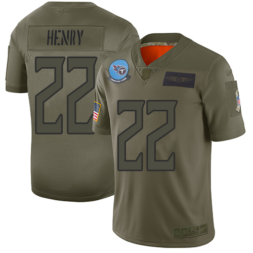 Nike Titans #22 Derrick Henry Camo Men's Stitched NFL Limited 2019 Salute To Service Jersey