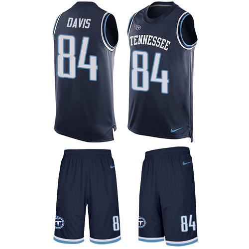 Nike Titans #84 Corey Davis Navy Blue Team Color Men's Stitched NFL Limited Tank Top Suit Jersey