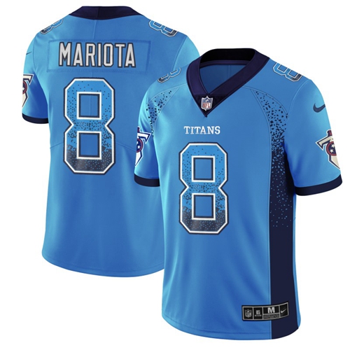 Nike Titans #8 Marcus Mariota Light Blue Alternate Men's Stitched NFL Limited Rush Drift Fashion Jersey
