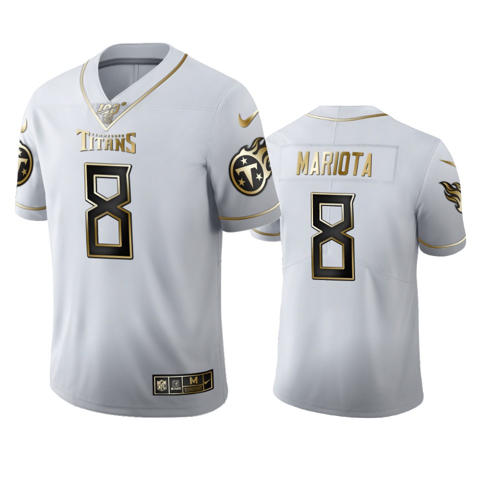 Tennessee Titans #8 Marcus Mariota Men's Nike White Golden Edition Vapor Limited NFL 100 Jersey