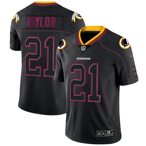 Nike Redskins #21 Sean Taylor Lights Out Black Men's Stitched NFL Limited Rush Jersey