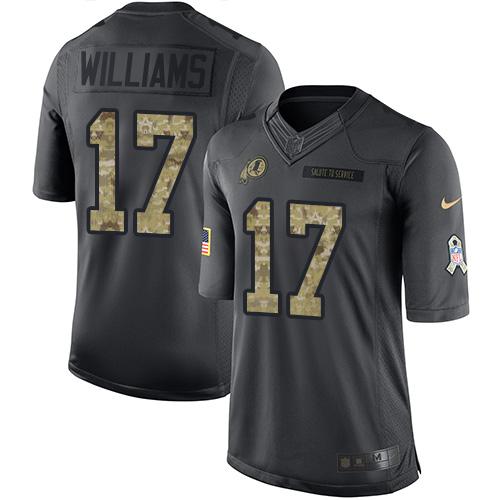 Nike Redskins #17 Doug Williams Black Men's Stitched NFL Limited 2016 Salute to Service Jersey