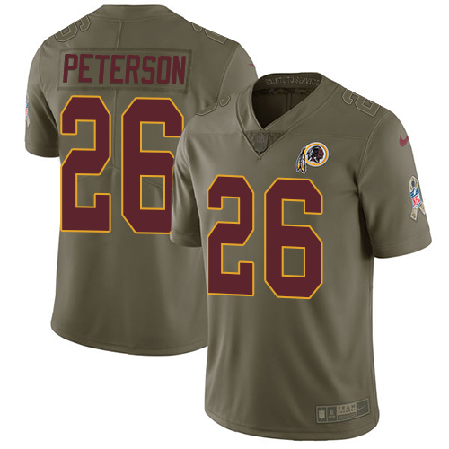 Nike Redskins #26 Adrian Peterson Olive Men's Stitched NFL Limited 2017 Salute To Service Jersey