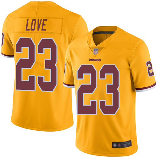 Nike Redskins #23 Bryce Love Gold Men's Stitched NFL Limited Rush Jersey