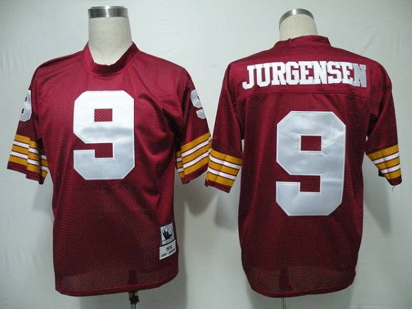 Mitchell and Ness Redskins #9 Sonny Jurgensen Red Stitched Throwback NFL Jersey