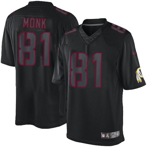Nike Redskins #81 Art Monk Black Men's Stitched NFL Impact Limited Jersey