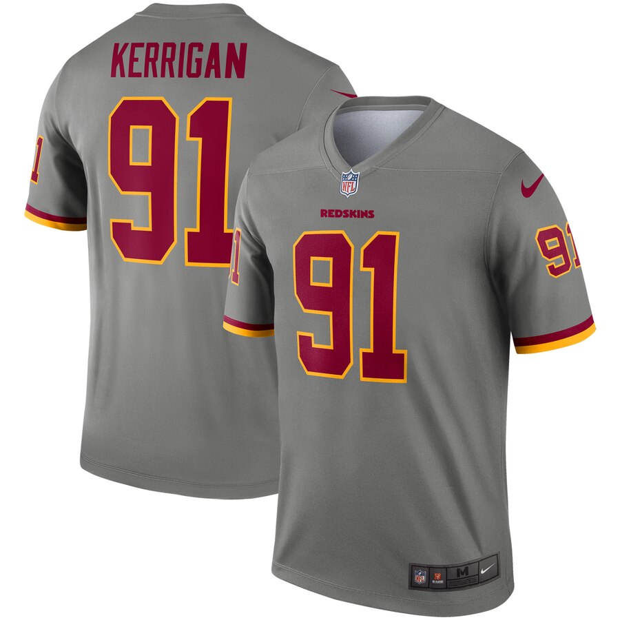 Washington Redskins #91 Ryan Kerrigan Nike Inverted Legend Jersey Gray