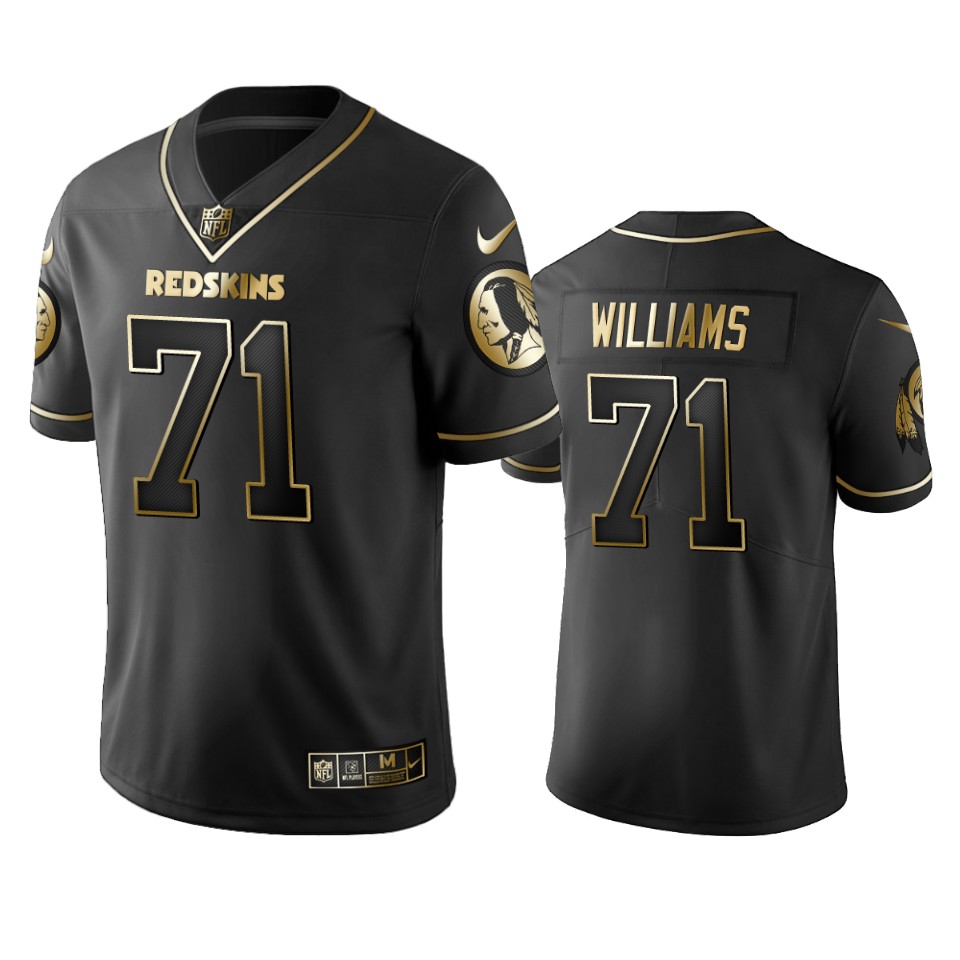 Redskins #71 Trent Williams Men's Stitched NFL Vapor Untouchable Limited Black Golden Jersey