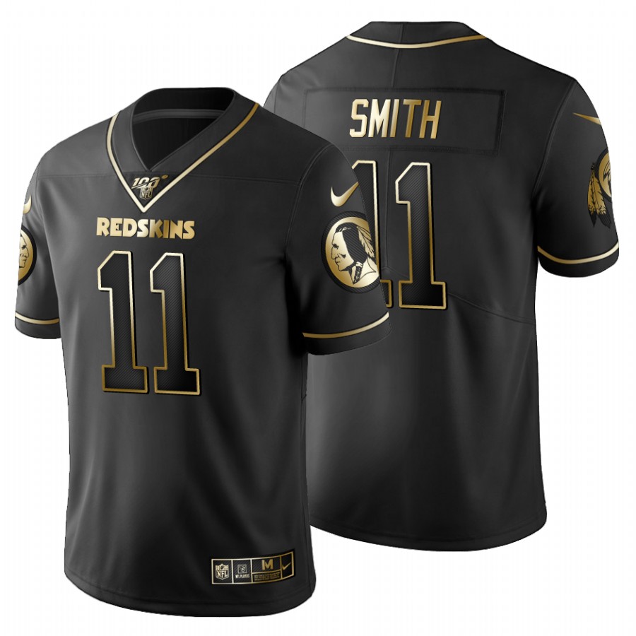 Washington Redskins #11 Alex Smith Men's Nike Black Golden Limited NFL 100 Jersey
