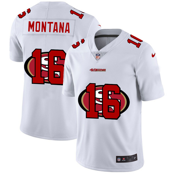 Men's San Francisco 49ers White #16 Joe Montana Stitched Jersey