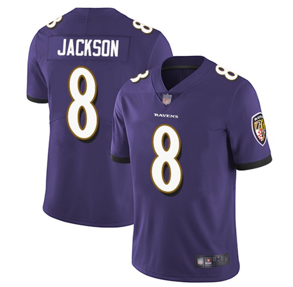 Men's Baltimore Ravens #8 Lamar Jackson Purple 2018 NFL Draft Vapor Untouchable Limited Jersey