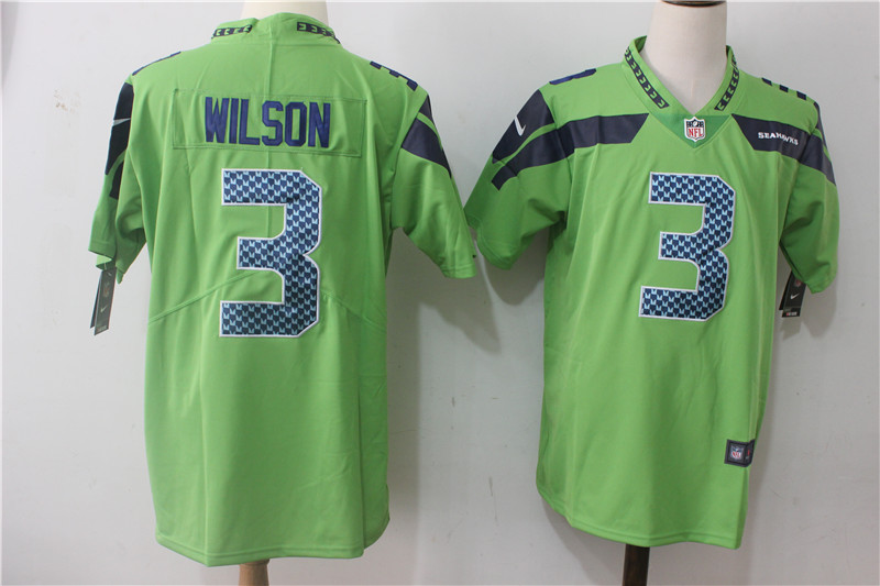 Men's Seattle Seahawks #3 Russell Wilson Green Stitched NFL Vapor Untouchable Limited Jersey