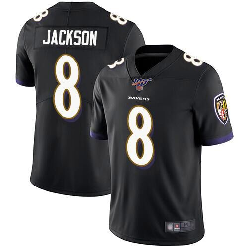 Men's Baltimore Ravens #8 Lamar Jackson Black 2018 NFL Draft Vapor Untouchable Limited Jersey