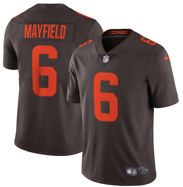 Men's Cleveland Browns #6 Baker Mayfield New Brown Alternate Vapor Untouchable Limited NFL Stitched Jersey