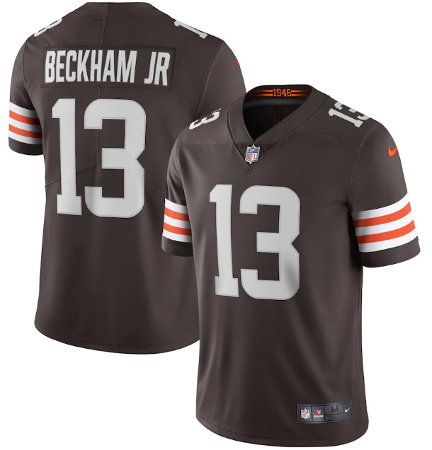 Men's Cleveland Browns #13 Odell Beckham Jr. New Brown Vapor Untouchable Limited NFL Stitched Jersey