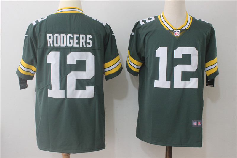 Men's Green Bay Packers #12 Aaron Rodgers Green Team Color Stitched NFL Vapor Untouchable Limited Jersey