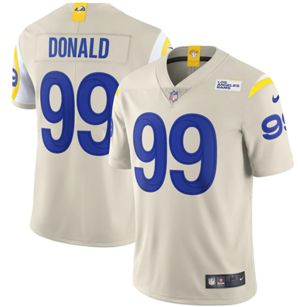 Men's Los Angeles Rams #99 Aaron Donald 2020 Bone Vapor Limited Stitched NFL Jersey