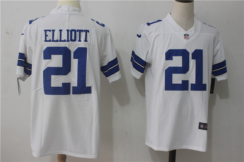 Men's Dallas Cowboys #21 Ezekiel Elliott White Stitched NFL Vapor Untouchable Limited Jersey