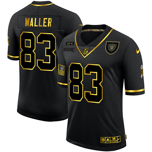 Men's Las Vegas Raiders #83 Darren Waller Black/Gold Salute To Service Limited Stitched Jersey