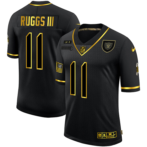 Men's Las Vegas Raiders #11 Henry Ruggs III Black/Gold Salute To Service Limited Stitched Jersey