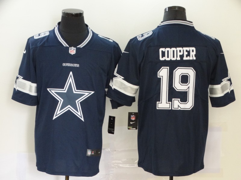Men's Dallas Cowboys #19 Amari Cooper Navy 2020 Team Big Logo Limited Stitched Jersey