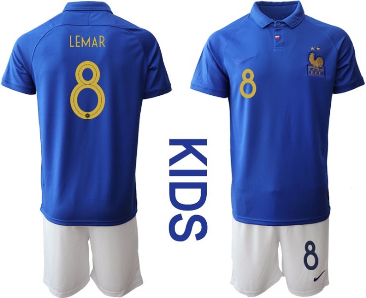 2019-20 France 8 LEMAR Centenary Edition Soccer Youth Jersey