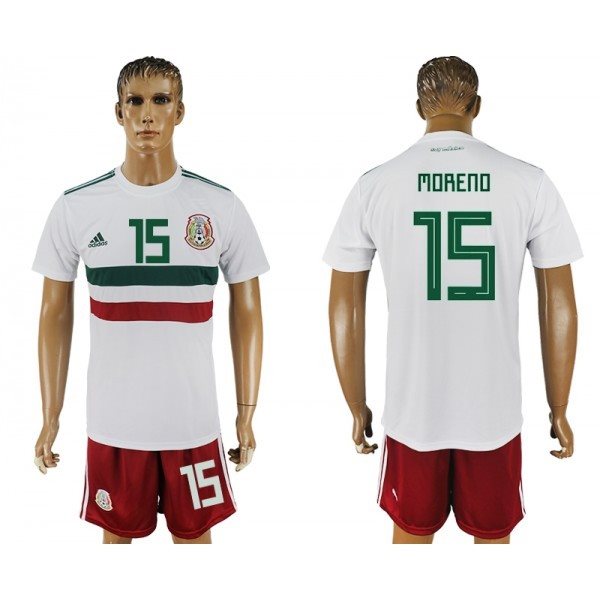 Mexico 15 MORENO Away 2018 FIFA World Cup Soccer Men Jersey