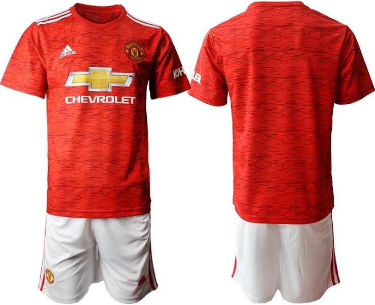 2020-21 Manchester United Blank Home Soccer Men Jersey