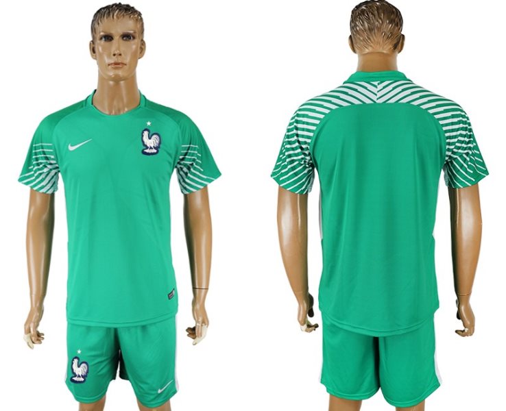 France Green Goalkeeper 2018 FIFA World Cup Soccer Men Jersey