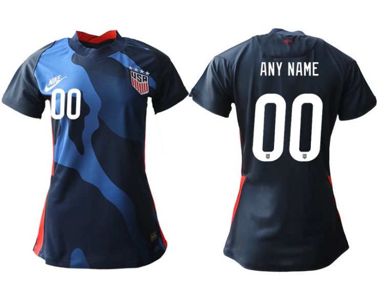 2020-21 USA Customized Away Soccer Women Jersey
