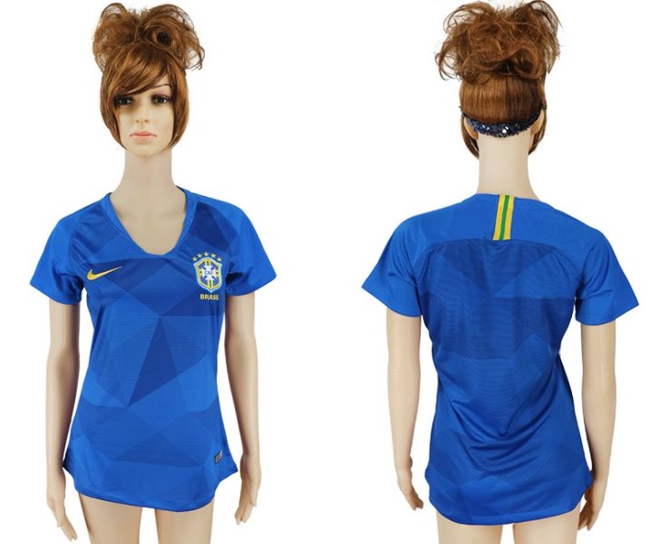 Brazil Away 2018 FIFA World Cup Soccer Women Jersey