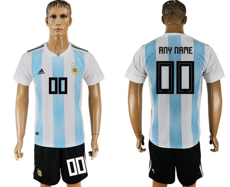 Argentina Home 2018 FIFA World Cup Customized Men Jersey