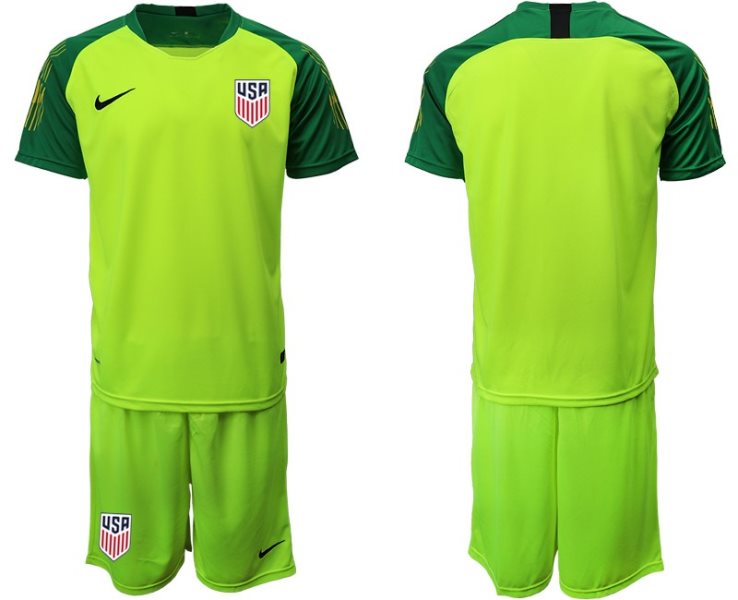 2019-20 USA Fluorescent Green Goalkeeper Soccer Men Jersey