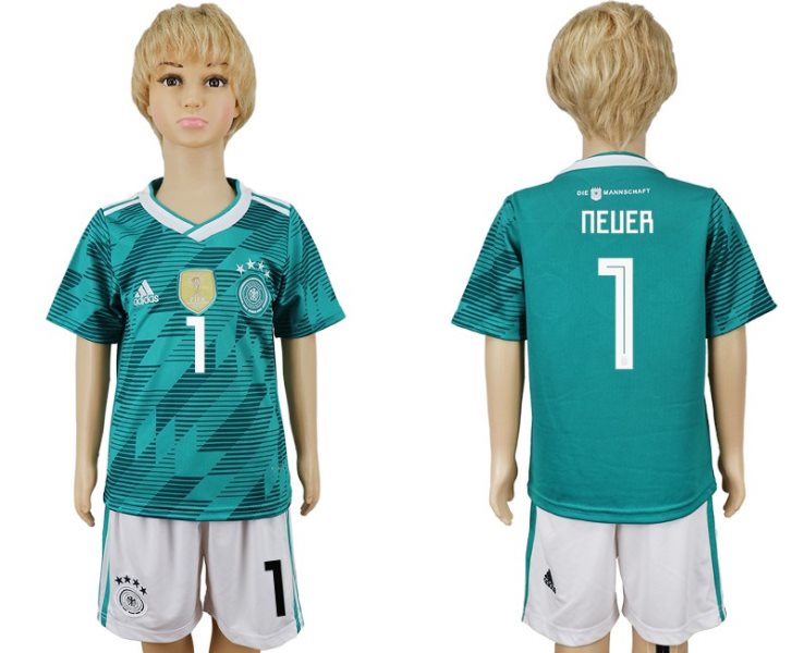 Germany 1 NEUER Away 2018 FIFA World Cup Soccer Youth Jersey
