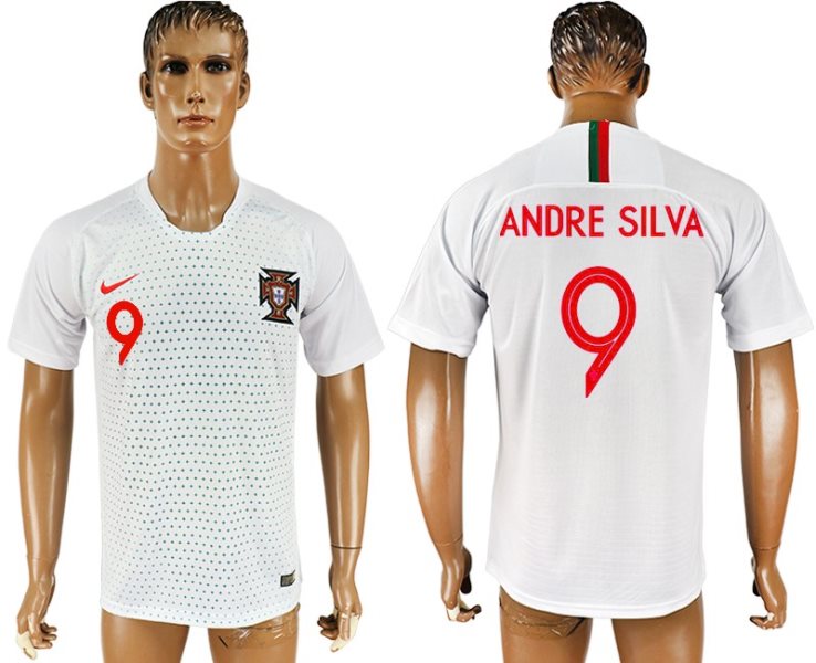 Portugal 9 ANDRE SILVA Away 2018 FIFA World Cup Thailand Soccer Men Jersey