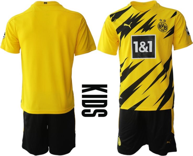 2020-21 Borussia Dortmund Home Soccer Kids Jersey