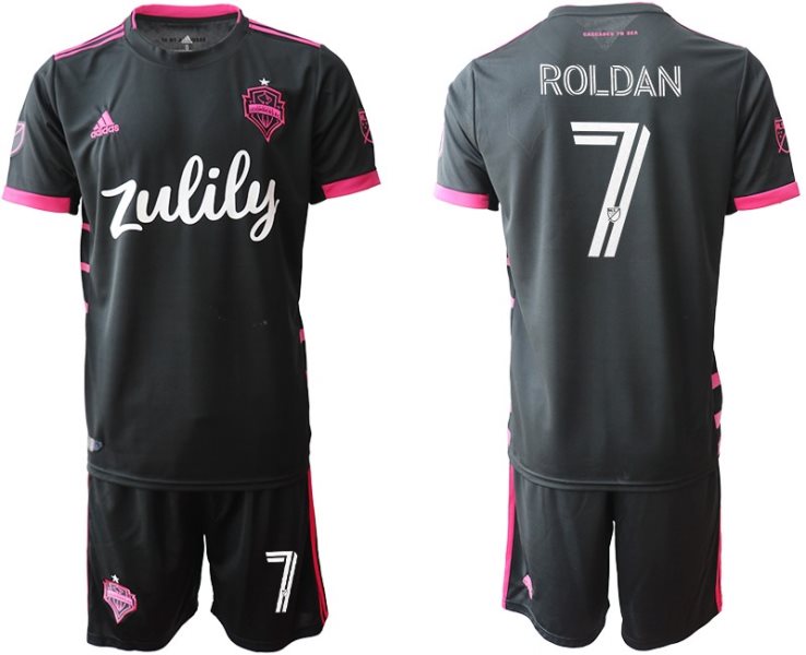 2020-21 Seattle Sounders FC Black Away 7 Cristian Roldan Soccer Men Jersey