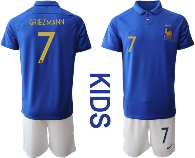 2019-20 France 7 GRIEZMANN Centenary Edition Soccer Youth Jersey