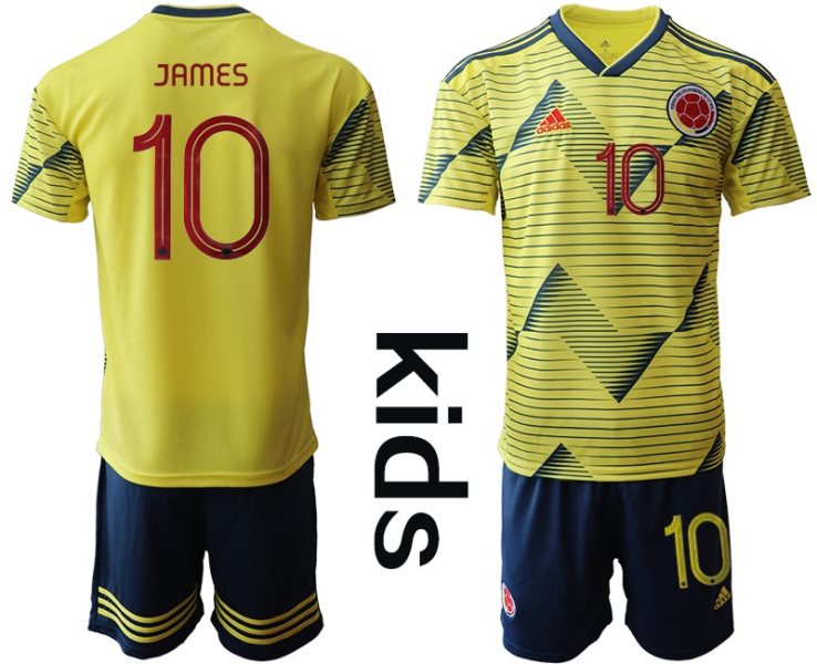 2019-20 Colombia 10 JAMES Home Soccer Youth Jersey