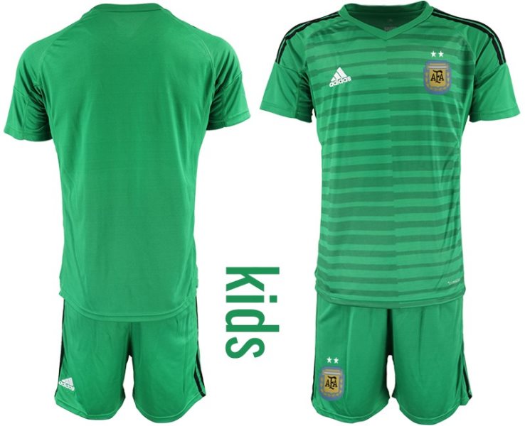 2019-20 Argentina Green Goalkeeper Soccer Youth Jersey