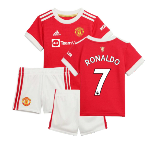 2021-22 Manchester United 7 Ronaldo Home Soccer Kids Jersey