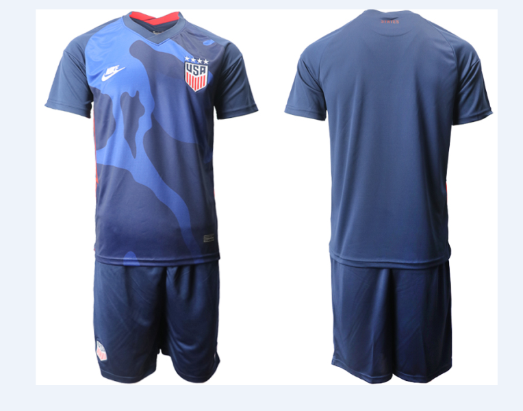2020-2021 USA New Season Blue Soccer Away Men Jersey